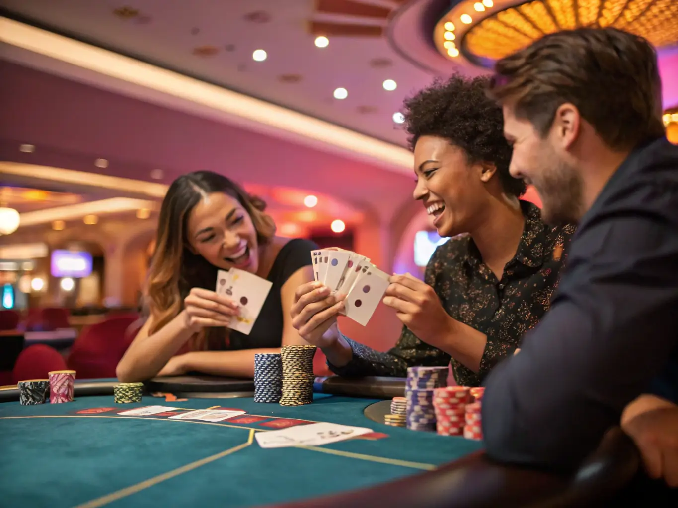 A vibrant image showcasing a variety of popular casino games, such as slots, poker, and roulette, with players actively engaged and enjoying the experience on the 59brl bet platform.